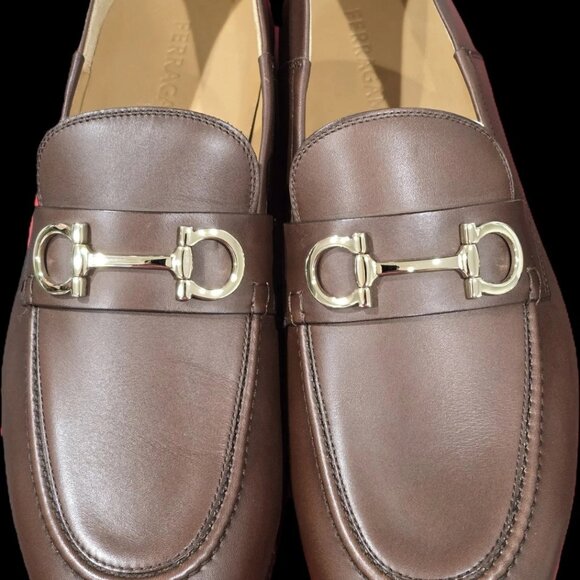 $950- FERRAGAMO Men\'s Ginmvit Corsaro Horsebit Collapsible Leather Loafers- RARE main image 6